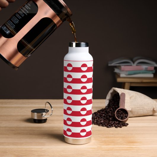 Groenland Vlag patroon Waterfles (Koffie)