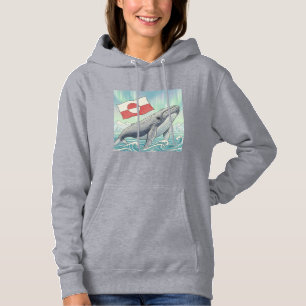 Groenland vrij als een walvis hoodie