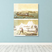 Groenland: walvisvisserij en zeehondenjacht uit 'L Canvas Afdruk (Insitu (Houten vloer))