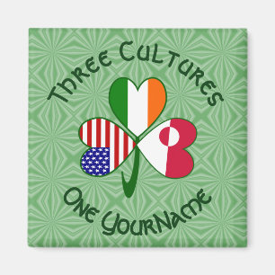 Groenlander Ierse Amerikaanse Vlaggen Shamrock Naa Magneet
