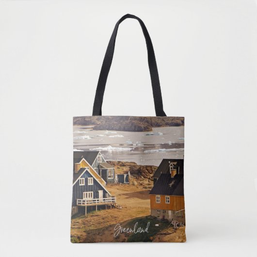 Groenlands dorp, landschapsfoto tote bag (Voorkant)