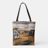 Groenlands dorp, landschapsfoto tote bag (Achterkant)