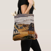 Groenlands dorp, landschapsfoto tote bag (Dichtbij)