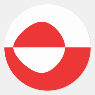 Groenlandse Fisheye Vlagsticker Ronde Sticker