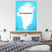 Groenlandse kaart canvas afdruk (Insitu (Slaapkamer))