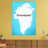 Groenlandse kaart canvas afdruk (Insitu (Woonkamer))