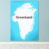 Groenlandse kaart canvas afdruk (Insitu (Houten vloer))