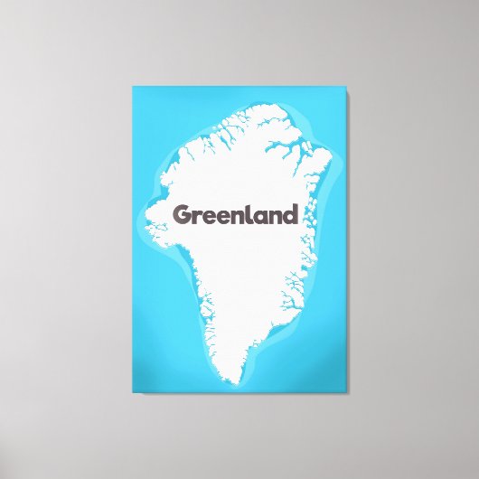 Groenlandse kaart canvas afdruk (Voorkant)