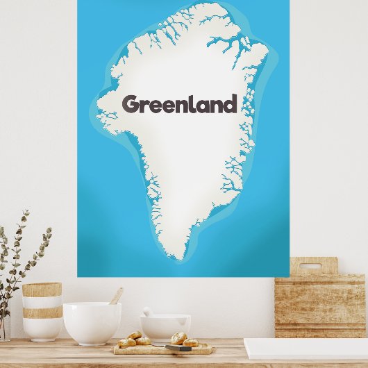 Groenlandse kaart poster (Keuken)