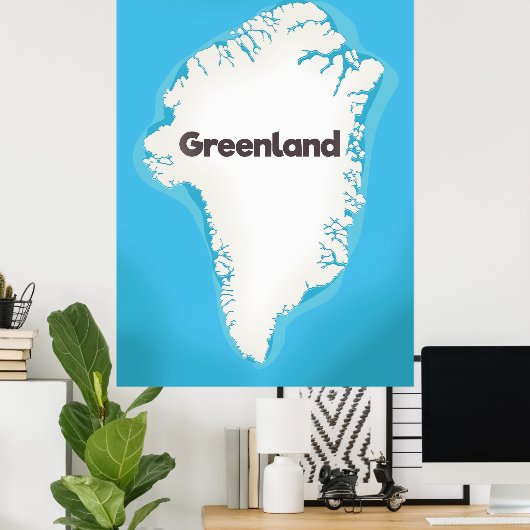 Groenlandse kaart poster (Thuiskantoor)