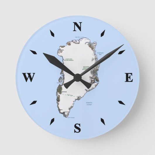 Groenlandse kaartklok ronde klok (Voorkant)