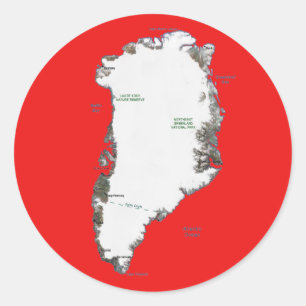 Groenlandse kaartsticker ronde sticker
