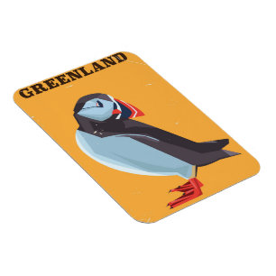 Groenlandse Papegaaiduiker vintage reisposter Magneet