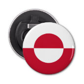 Groenlandse vlag button flesopener (Voorkant)