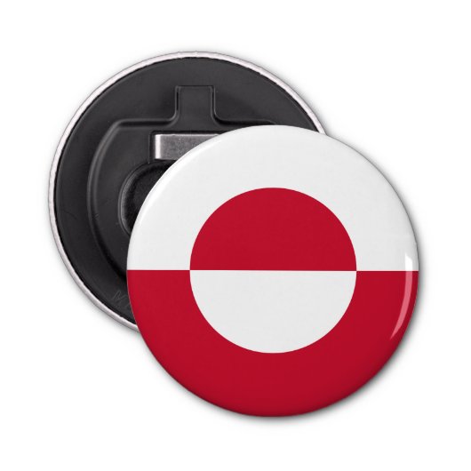Groenlandse vlag button flesopener (Voorkant)