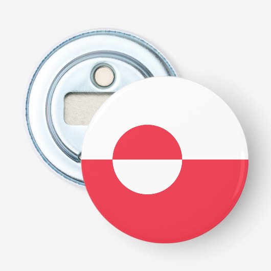 Groenlandse vlag button flesopener (Voorkant)