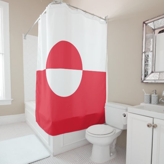 Groenlandse vlag douchegordijn (In situ)