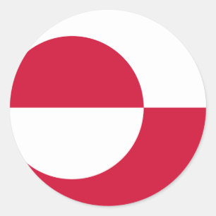 Groenlandse vlag GL Ronde Sticker