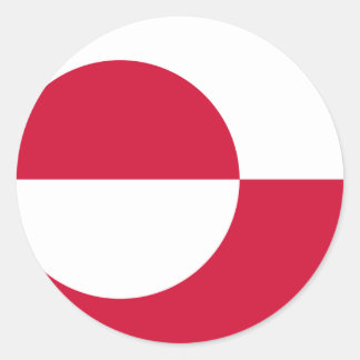 Groenlandse vlag GL Ronde Sticker