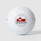 Groenlandse vlag golfbalset golfballen (Voorkant)