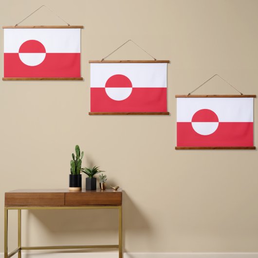 Groenlandse vlag hangend wandkleed (Asymmetrisch)