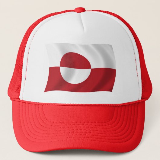 Groenlandse Vlag Hoed Trucker Pet (Voorkant)