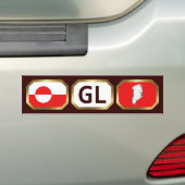 Groenlandse Vlag Kaart Code Bumpersticker (Op auto)