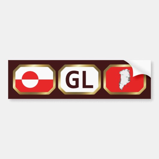Groenlandse Vlag Kaart Code Bumpersticker (Voorkant)