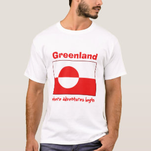 Groenlandse vlag + Kaart + Tekst T-shirt