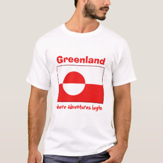 Groenlandse vlag + Kaart + Tekst T-shirt