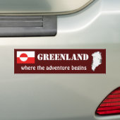 Groenlandse vlag + kaartBumpersticker Bumpersticker (Op auto)