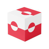 Groenlandse vlag kubus (Achter hoekig)