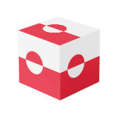 Groenlandse vlag kubus (Voorkant hoekig)