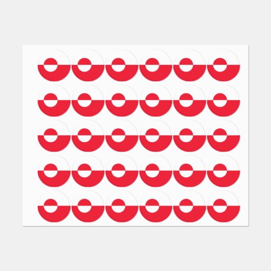 Groenlandse vlag labels (Vel)
