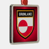 Groenlandse vlag metalen ornament (Rechts)