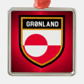 Groenlandse vlag metalen ornament (Voorkant)