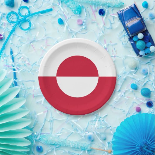 Groenlandse vlag papieren bordje (Feest)