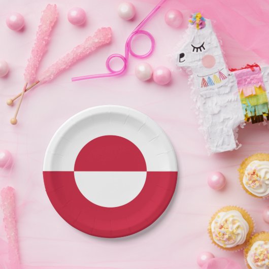 Groenlandse vlag papieren bordje (Feest)