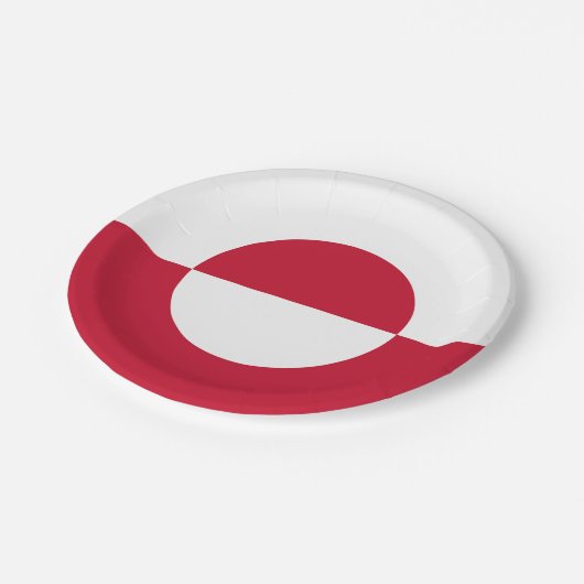 Groenlandse vlag papieren bordje (Gekanteld)