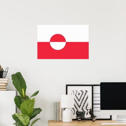 Groenlandse vlag poster (Thuiskantoor)