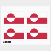 Groenlandse vlag rechthoekige sticker (Vel)