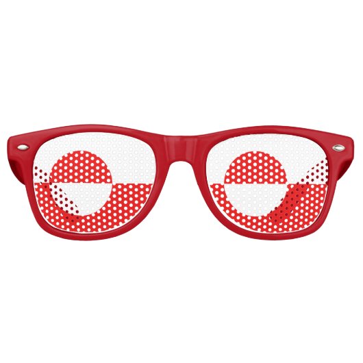 Groenlandse vlag retro zonnebril (Voorkant)