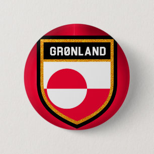 Groenlandse vlag ronde button 5,7 cm