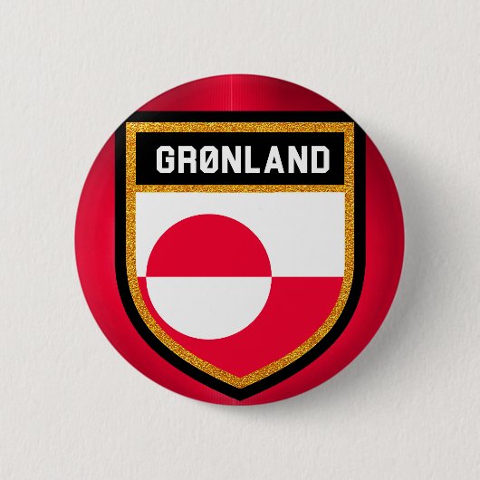 Groenlandse vlag ronde button 5,7 cm (Voorkant)