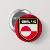 Groenlandse vlag ronde button 5,7 cm (Voorkant /achterkant)