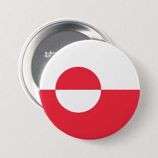 Groenlandse vlag ronde button 7,6 cm (Voorkant /achterkant)