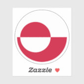 Groenlandse Vlag Ronde Sticker (Vel)