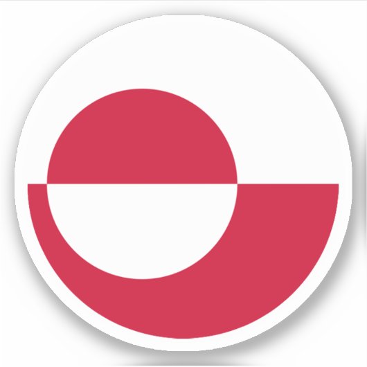 Groenlandse Vlag Ronde Sticker (Voorkant)