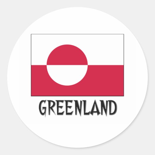 Groenlandse vlag ronde sticker (Voorkant)