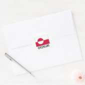Groenlandse vlag ronde sticker (Envelop)